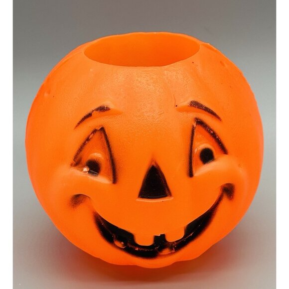 Vintage General Foam Plastics Little Jack Blow Mold Pumpkin Pail Decor Halloween - Picture 1 of 6